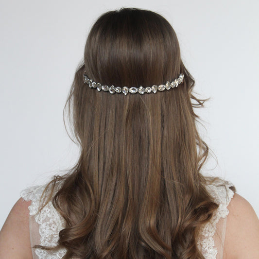 Crystal Bridal Halo Headband with Combs – Vintage-Inspired Tiara