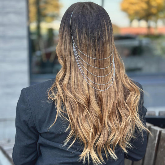 Delicate Metal Headband with Cascading Chains, Elegant Boho Hairpiece for Bride or Bridesmaid, Wedding Hair Jewelry, Festival Accessory