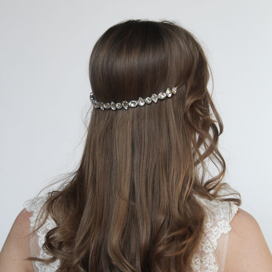 Crystal Bridal Halo Headband with Combs – Vintage-Inspired Tiara