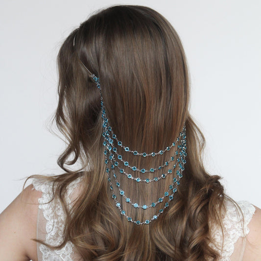 Crystal Boho Head Chain – Bridal Hair Accessory for Weddings & Festivals