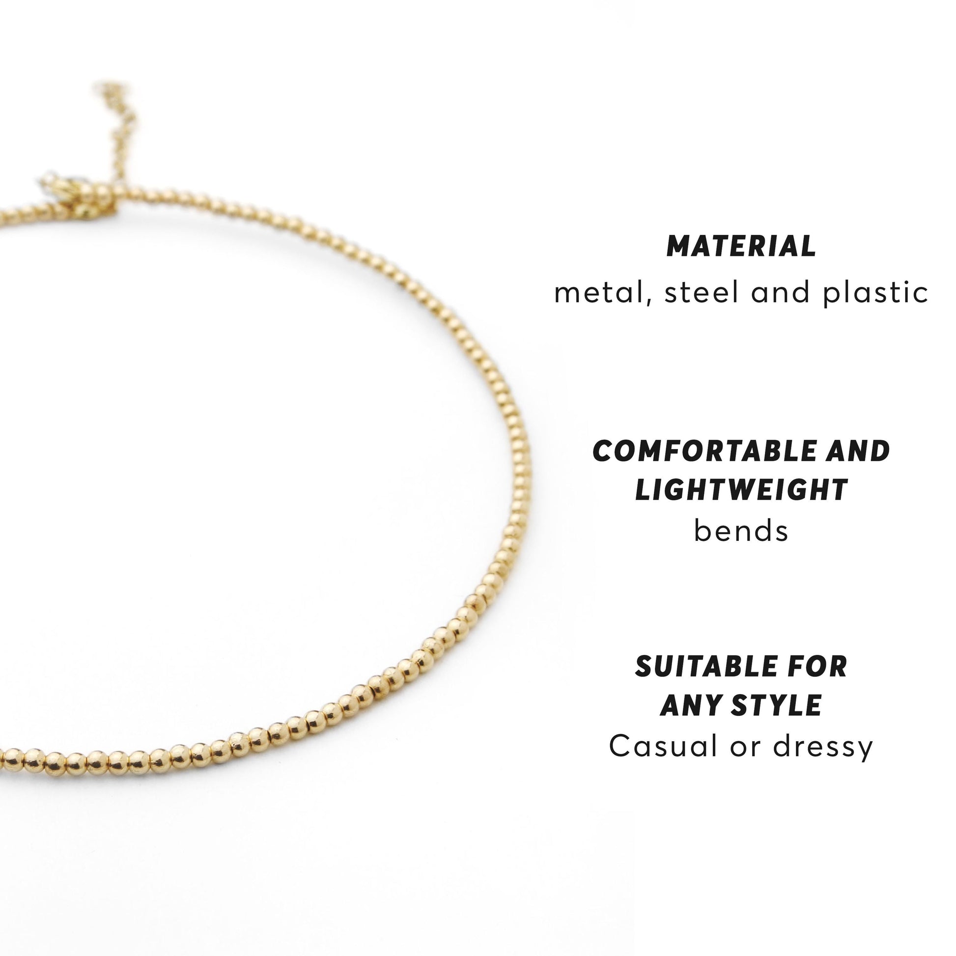 Gold or Silver Beaded Choker Necklace, Dainty Minimalist Bead Choker, Thin Layering Necklace for Women, Festival or Everyday Jewelry