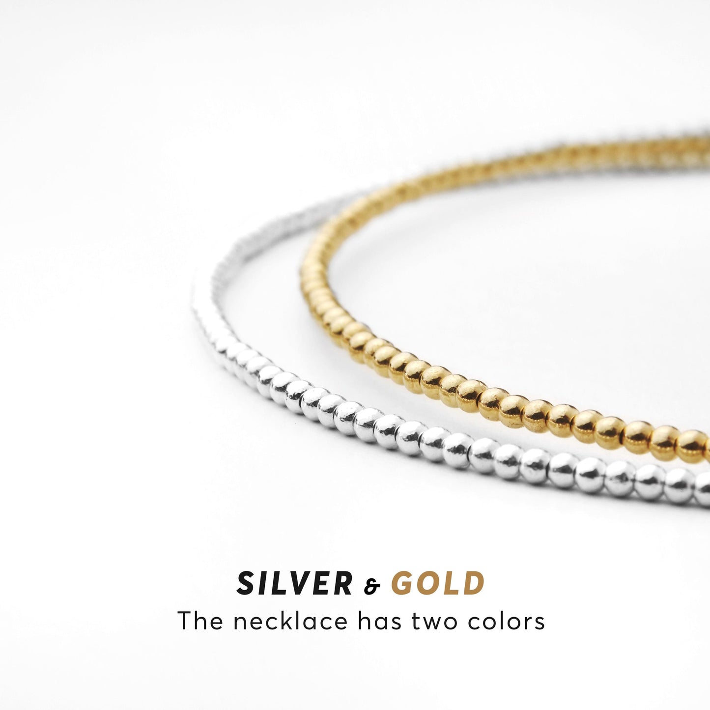 Gold or Silver Beaded Choker Necklace, Dainty Minimalist Bead Choker, Thin Layering Necklace for Women, Festival or Everyday Jewelry