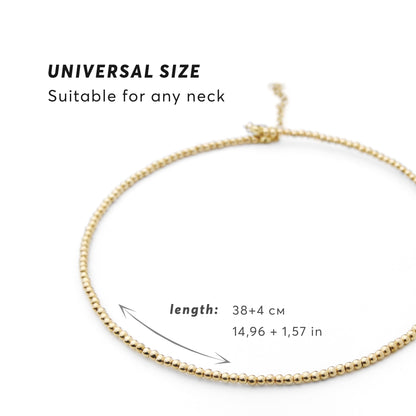 Gold or Silver Beaded Choker Necklace, Dainty Minimalist Bead Choker, Thin Layering Necklace for Women, Festival or Everyday Jewelry