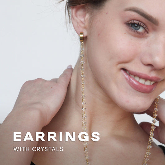 Crystal Hoop Earrings for Bride - Boho Wedding Accessories Gift