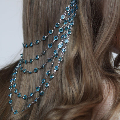 Crystal Boho Head Chain – Bridal Hair Accessory for Weddings & Festivals