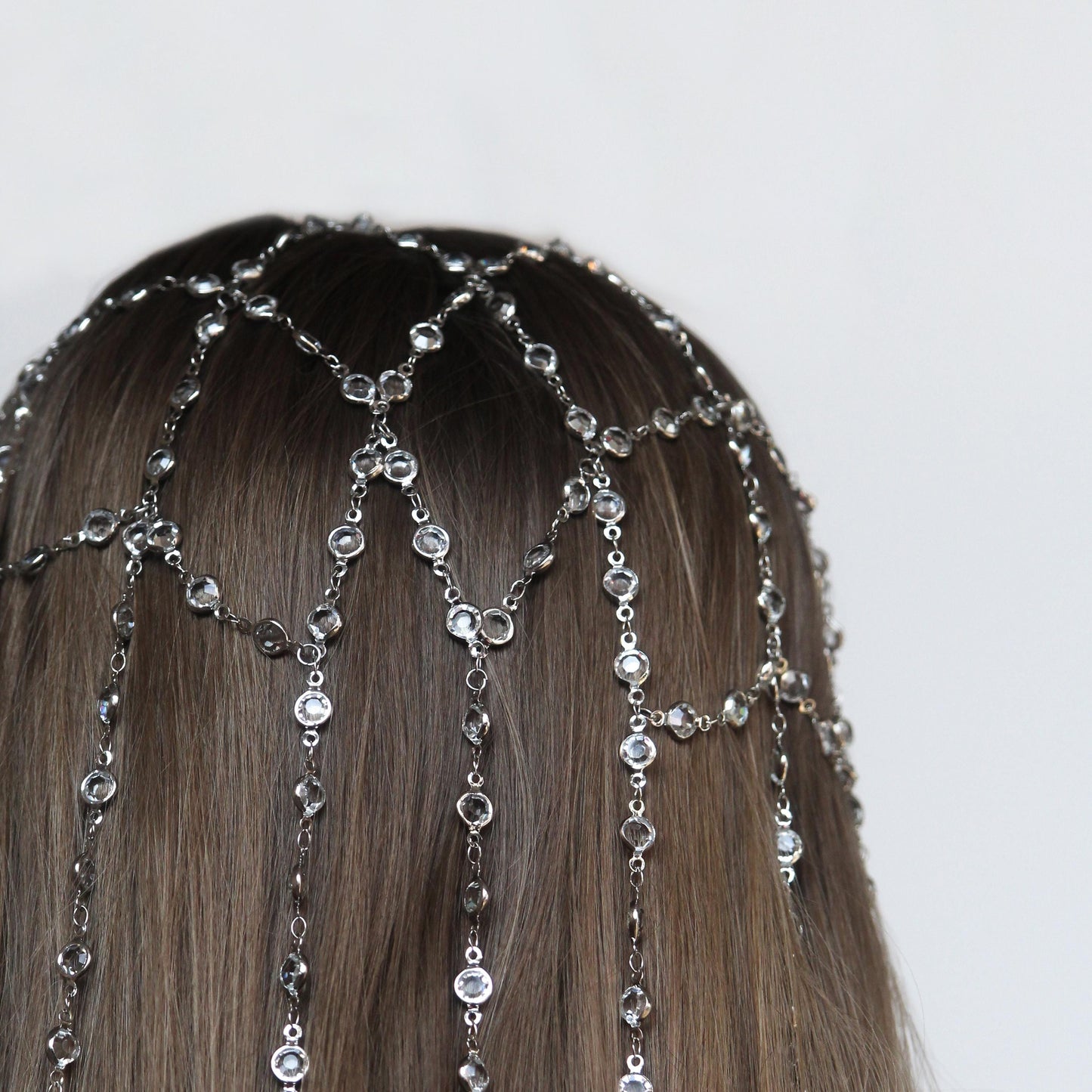 Sparkling Crystal Chain Headpiece, Elegant Bridal Hair Accessory, Wedding Hairpiece, Boho Wedding Jewelry, Gift for Bride or Bridesmaid