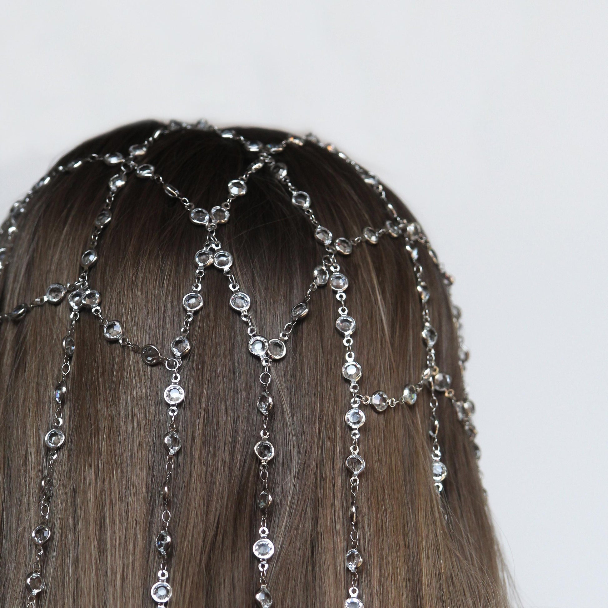 Sparkling Crystal Chain Headpiece, Elegant Bridal Hair Accessory, Wedding Hairpiece, Boho Wedding Jewelry, Gift for Bride or Bridesmaid