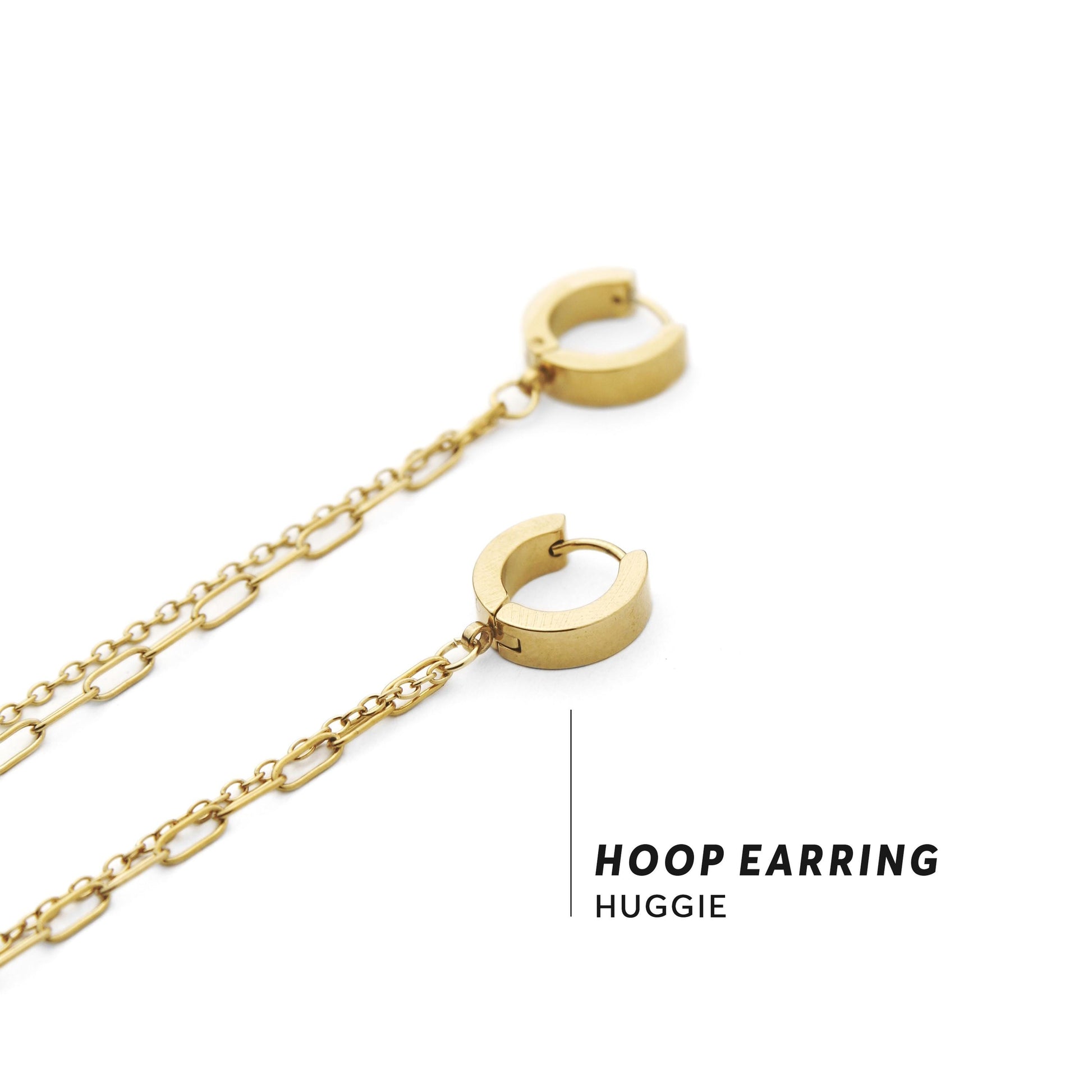 Extra Long Chain Hoop Earrings, Statement Dangle Hoops, Grunge Street Rave Jewelry, Bold Linked Drop Earrings, Edgy Party Accessory