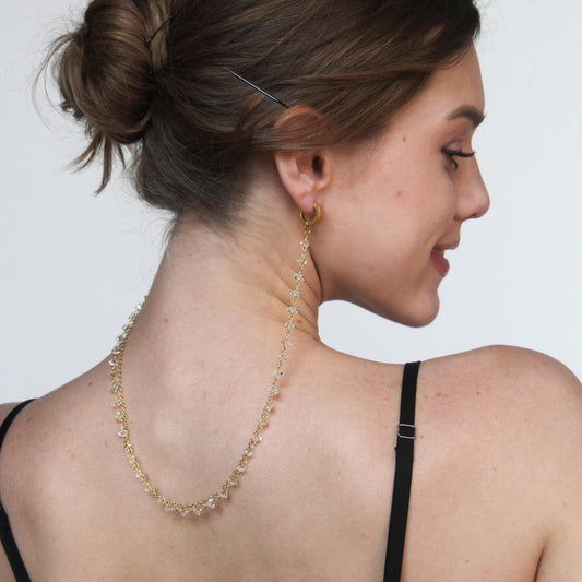 Crystal Hoop Earrings for Bride - Boho Wedding Accessories Gift