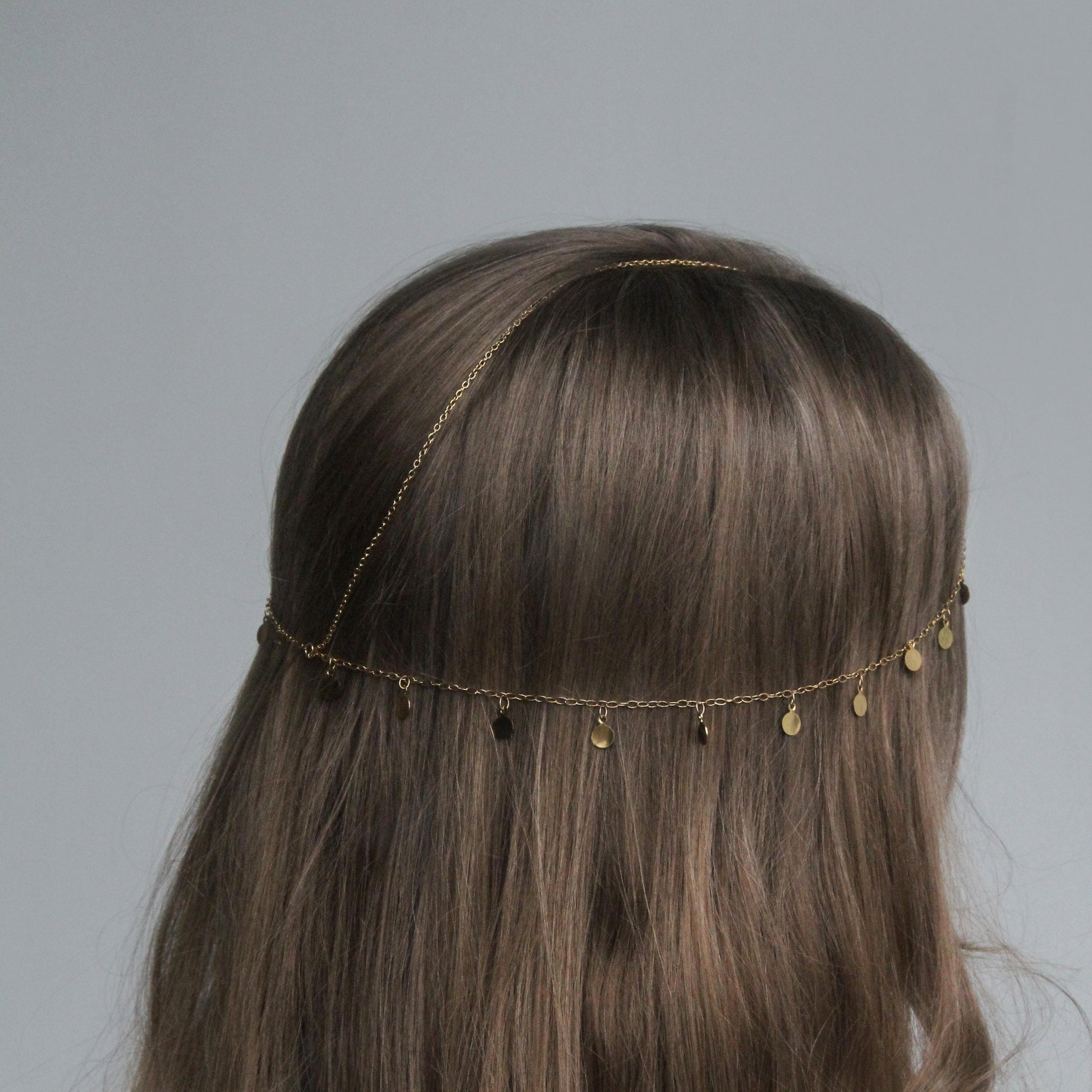 Boho Coin Dangle Headpiece, Gypsy Festival Head Chain, Belly Dance Hair Jewelry, Vintage Coin Headband, Elegant Bohemian Hair Accessory