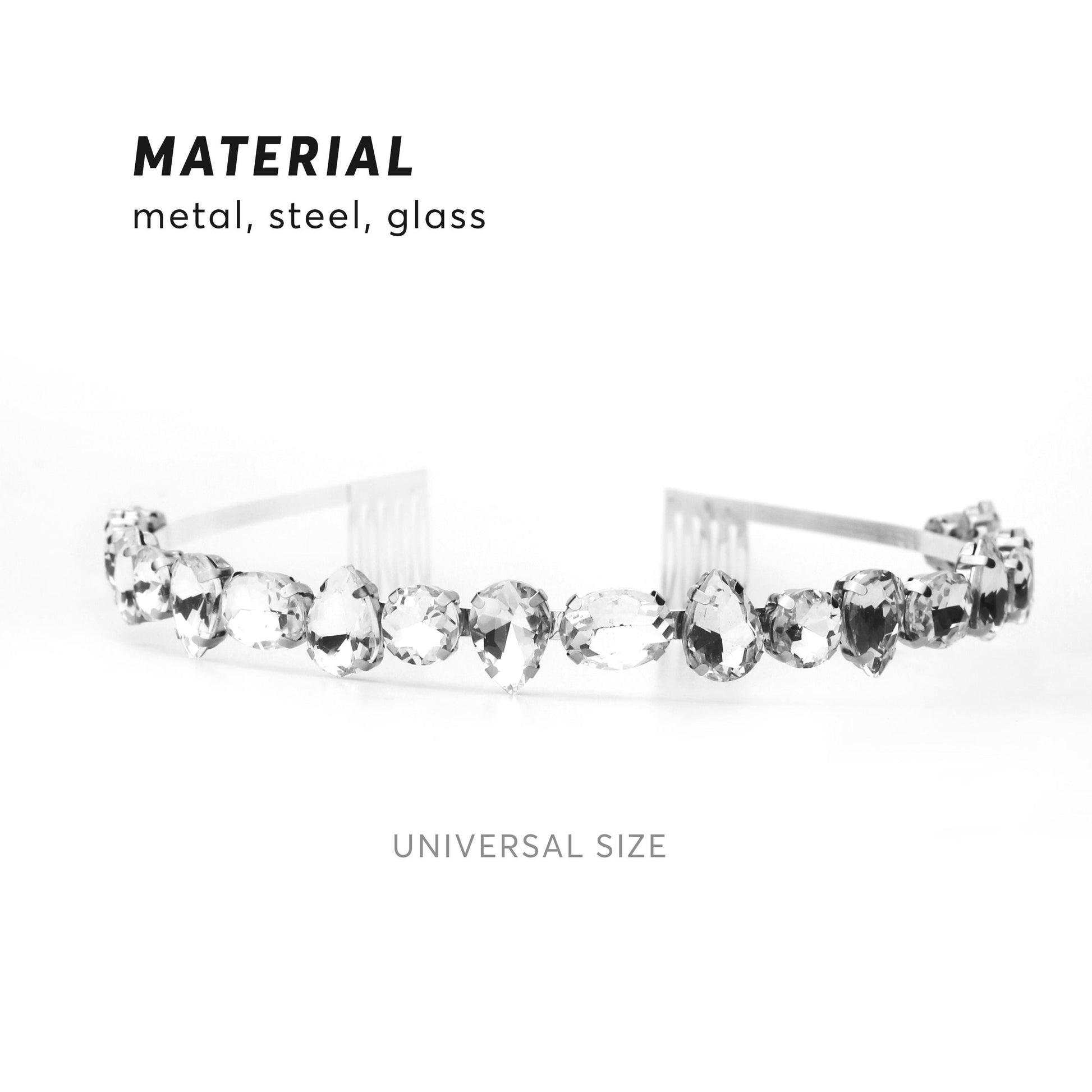 Crystal Bridal Halo Headband with Combs – Vintage-Inspired Tiara