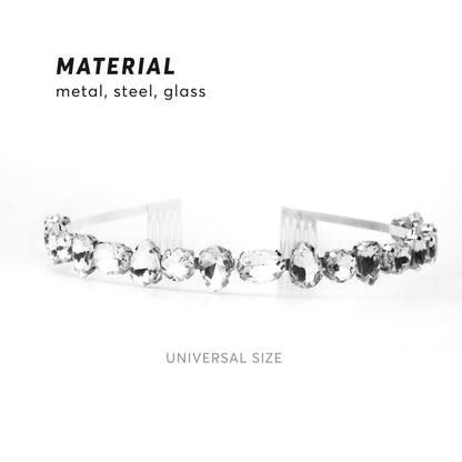 Crystal Bridal Halo Headband with Combs – Vintage-Inspired Tiara