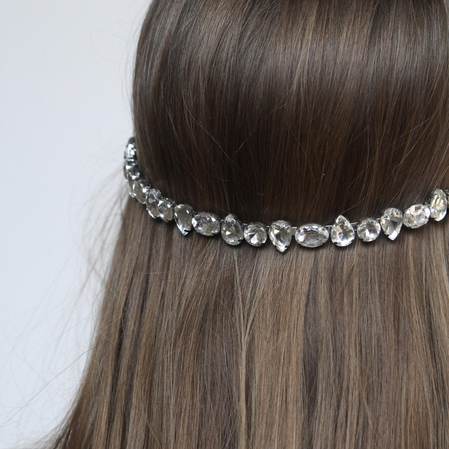 Crystal Bridal Halo Headband with Combs – Vintage-Inspired Tiara