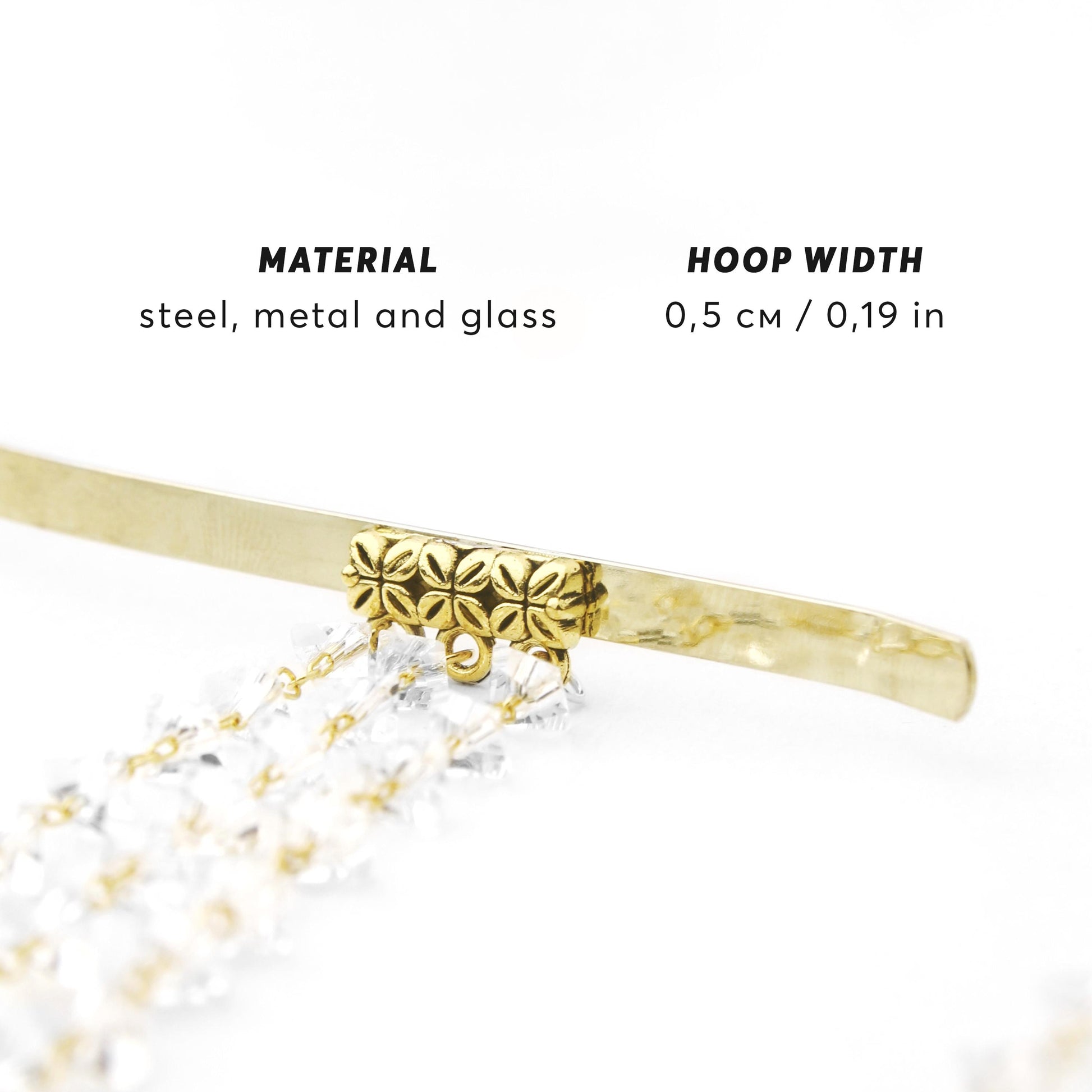 Crystal Chain Metal Headband, Sparkling Dangling Hair Jewelry for Women, Statement Headpiece for Party, Festival or Wedding