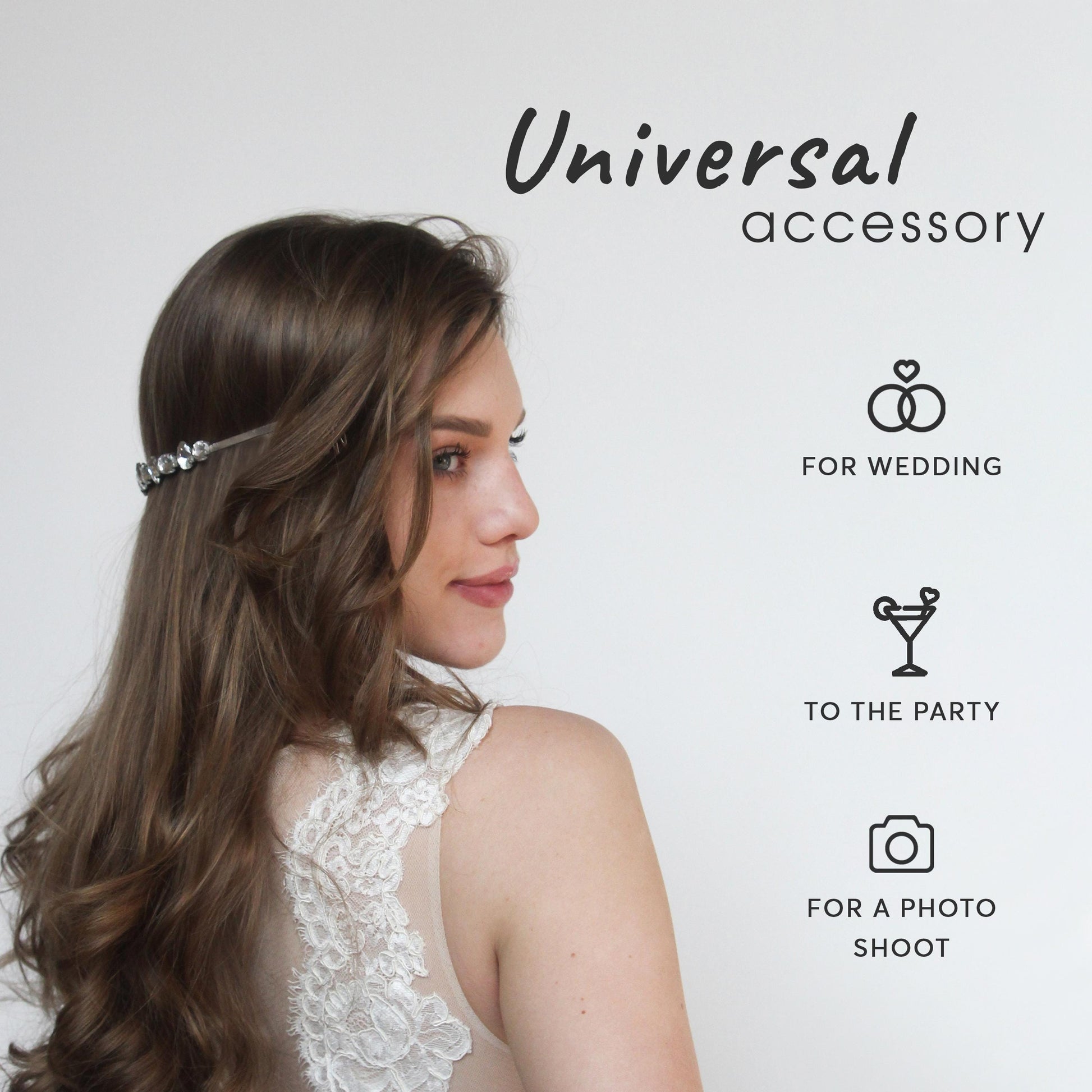 Crystal Bridal Halo Headband with Combs – Vintage-Inspired Tiara