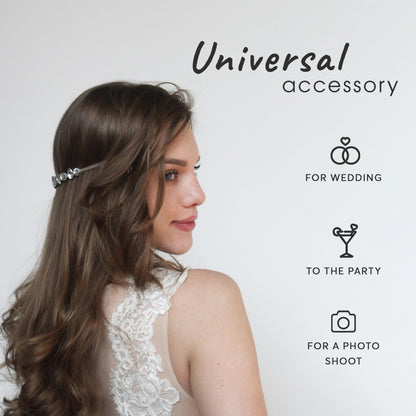 Crystal Bridal Halo Headband with Combs – Vintage-Inspired Tiara