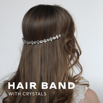 Crystal Bridal Halo Headband with Combs – Vintage-Inspired Tiara