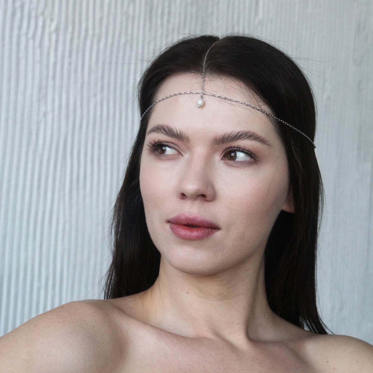 Elegant Tikka Headpiece, Classic or Dangling Pearl or Crystal Pendant, Boho Bridal Hair Jewelry, Wedding & Festival Forehead Accessory