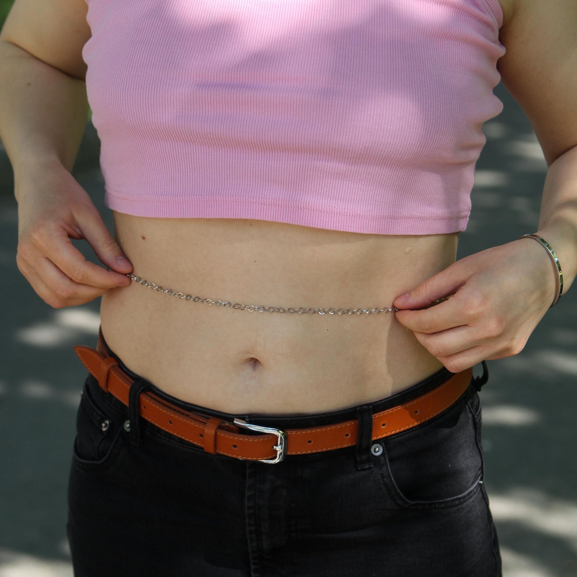 Belly Chain for Women, Dainty Round Link Waist Chain, Minimalist Body Jewelry, Beach Festival Accessory, Boho Jewelry, Gift for Her