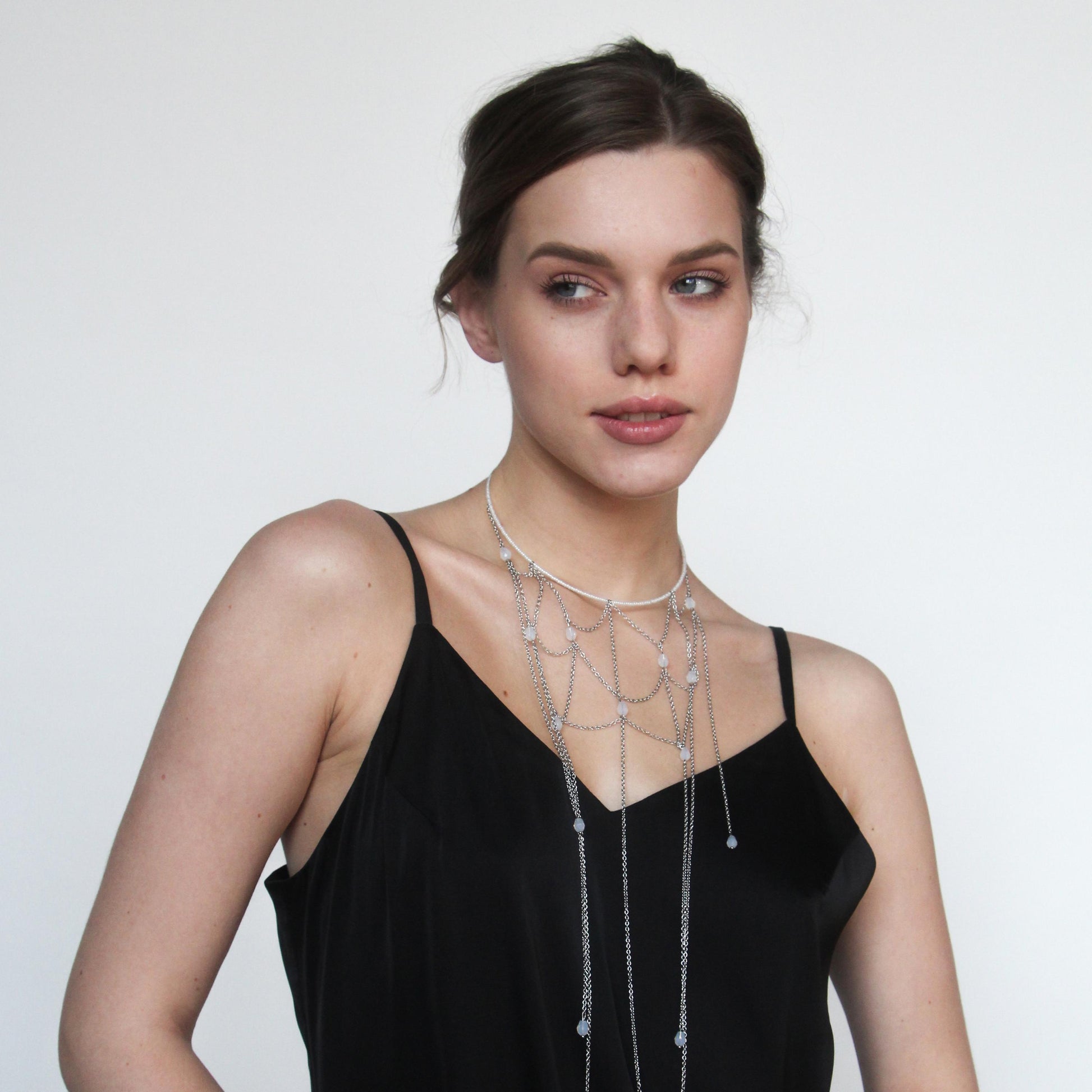 Burning Man Body Chain Choker, Festival Statement Jewelry, Drape Chain Necklace, Rave Outfit Accessory, Cyberpunk Desert Look