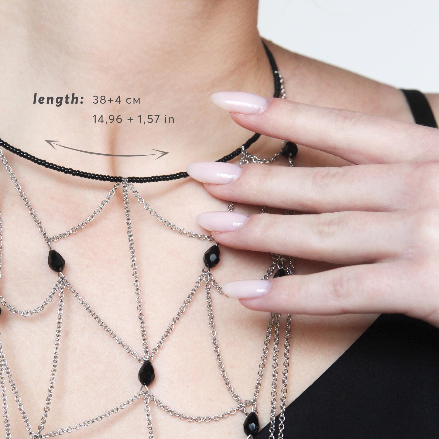 Burning Man Body Chain Choker, Festival Statement Jewelry, Drape Chain Necklace, Rave Outfit Accessory, Cyberpunk Desert Look