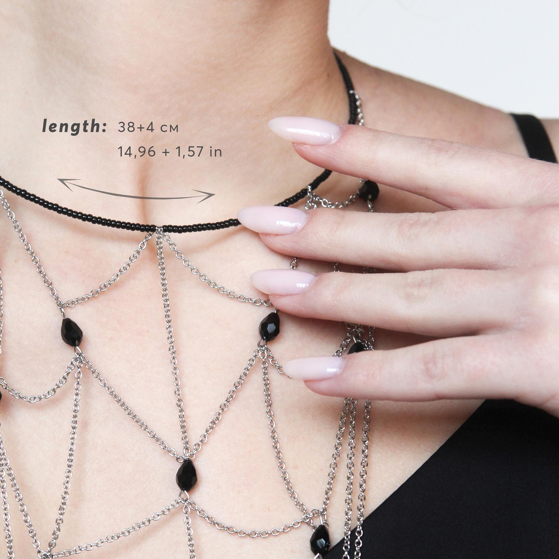 Burning Man Body Chain Choker, Festival Statement Jewelry, Drape Chain Necklace, Rave Outfit Accessory, Cyberpunk Desert Look