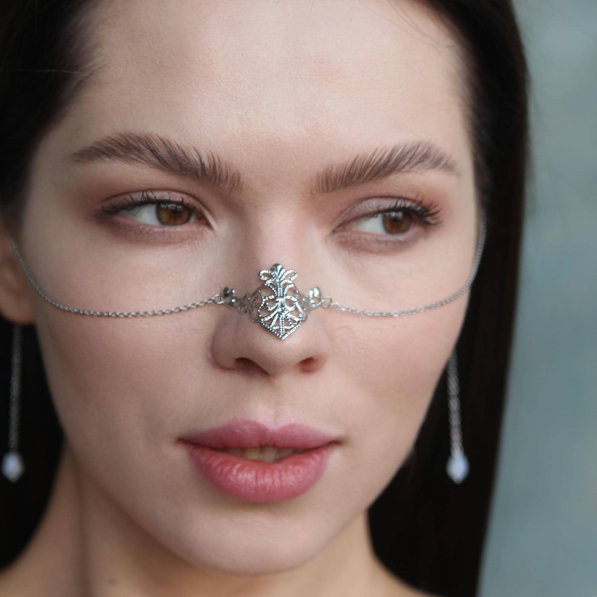 Fantasy Gothic Face Chain – Medieval Festival Jewelry