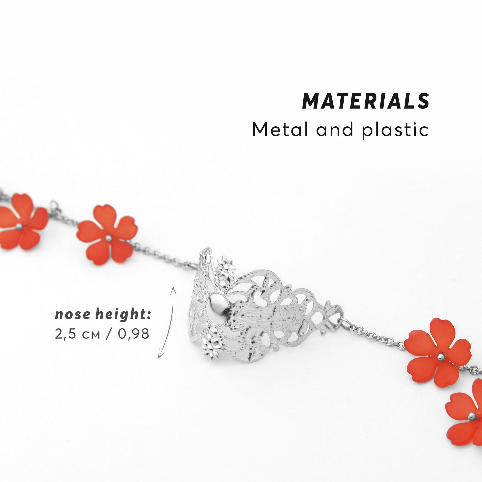 Floral Nose Chain Face Jewelry, Dainty Face Chain for Women, Boho Festival Head Chain, Lightweight Flower Accessory