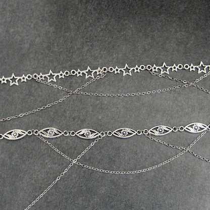 Fairycore Head Chain Jewelry, Silver Elf Tiara for Women, Perfect for Fantasy Photoshoots, Cosplay, Renaissance Fairs, Boho Festivals