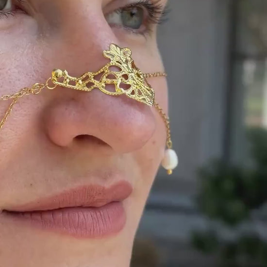 Face Chain with Teardrop Charm, Bridal Headpiece, Delicate Wedding Jewelry, Unique Face Accessory, Gift for Bride or Bridesmaids