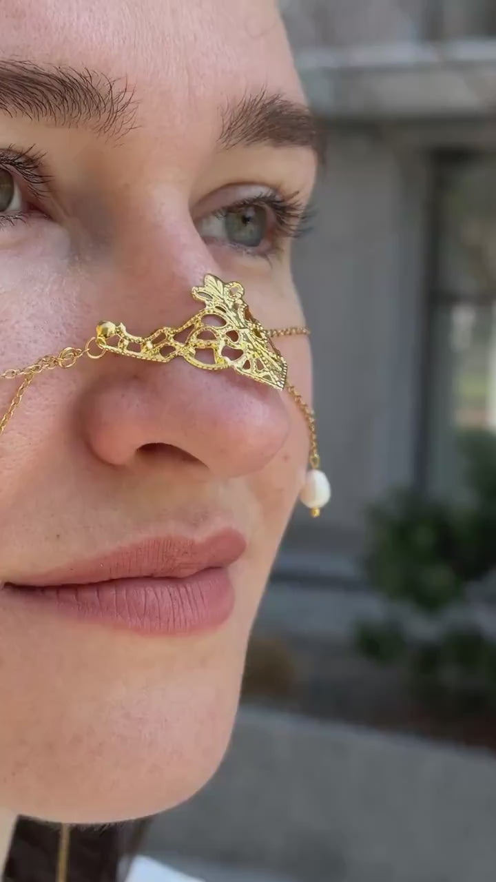 Face Chain with Teardrop Charm, Bridal Headpiece, Delicate Wedding Jewelry, Unique Face Accessory, Gift for Bride or Bridesmaids